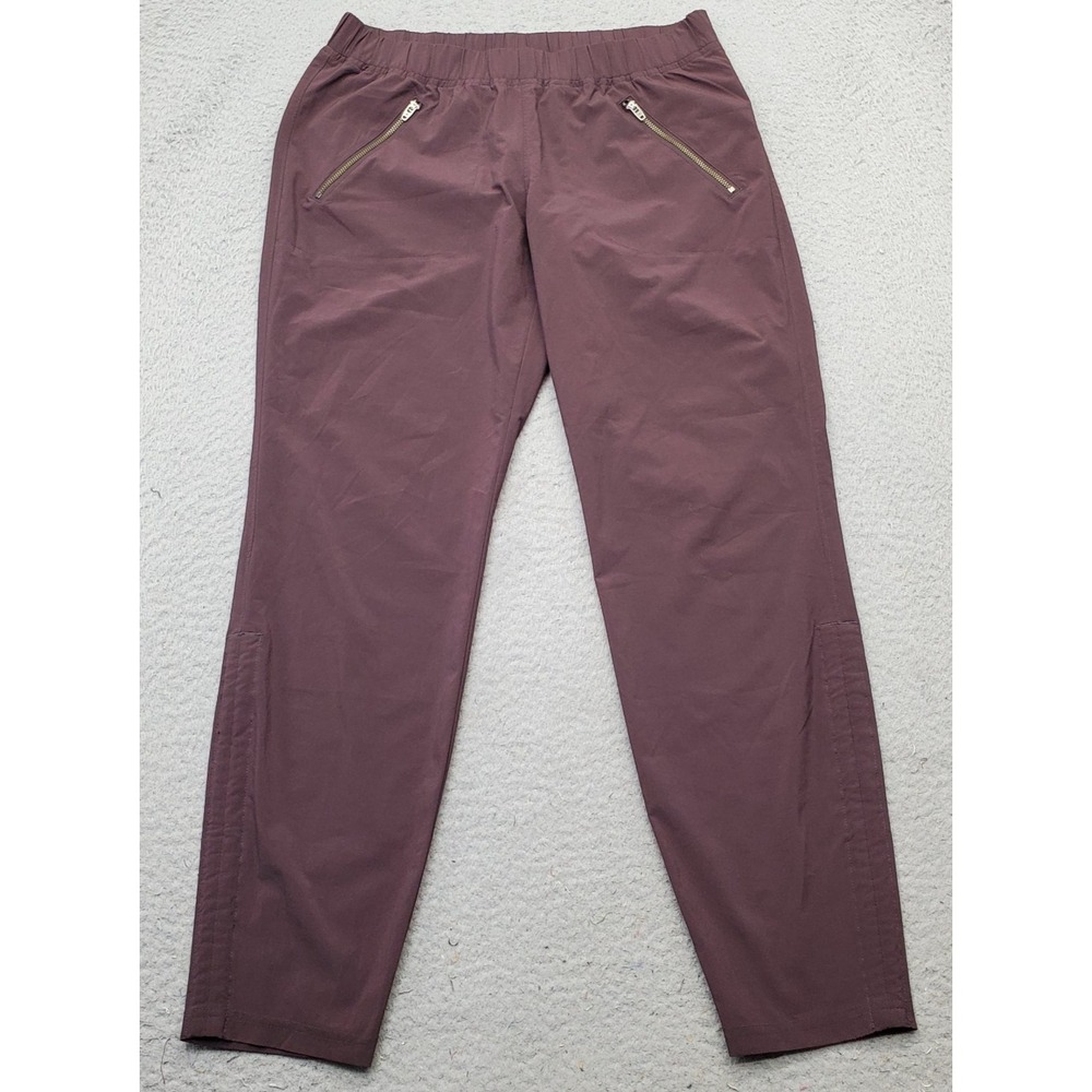 Athleta Sweatpants Womens 4 Purple Relaxed Elastic Waist Zip Pocket Tapered Leg